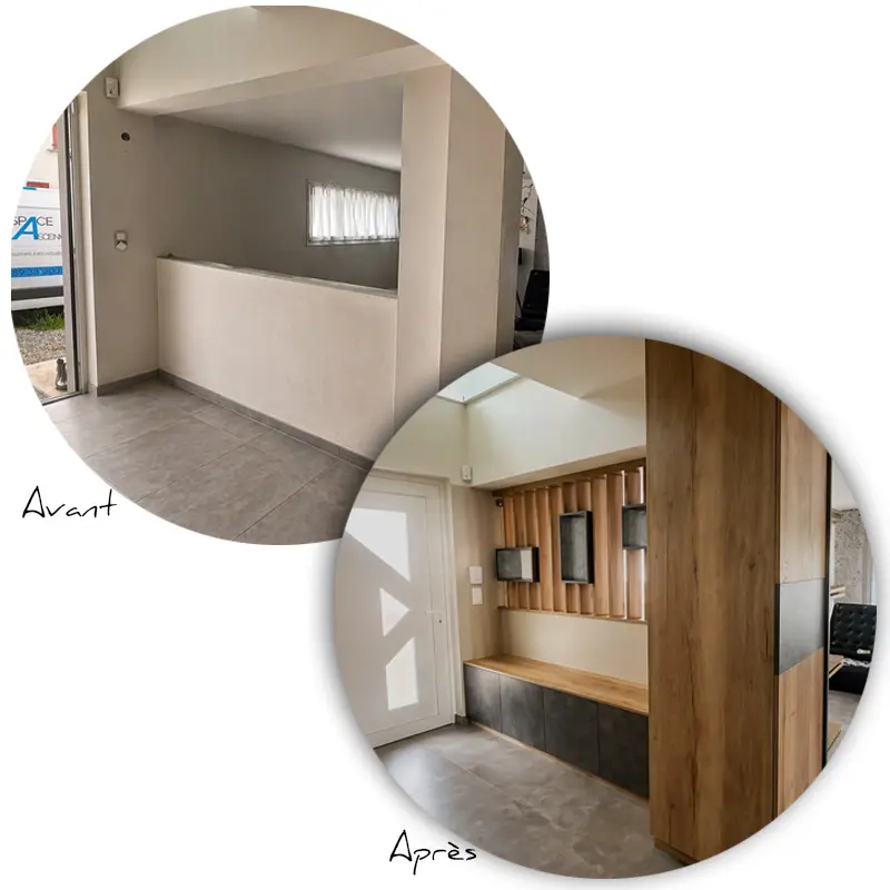 réalisation meuble sur mesure avant après - Espace Agencement Rixheim